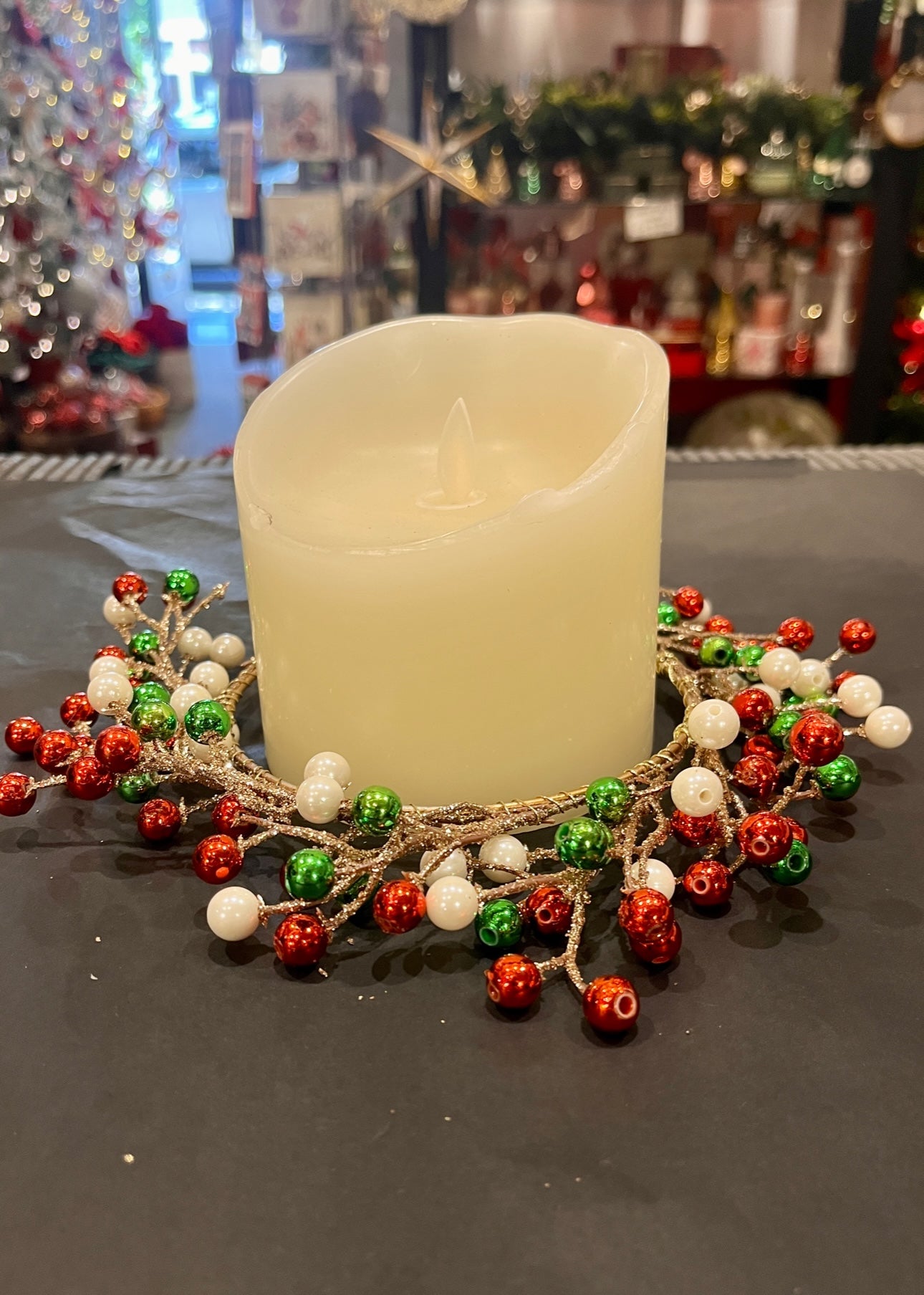 RED & GREEN 16CM CANDLE RING XX13172