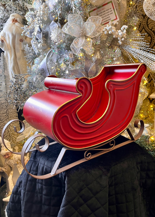 RED METAL SLEIGH LARGE XX8654