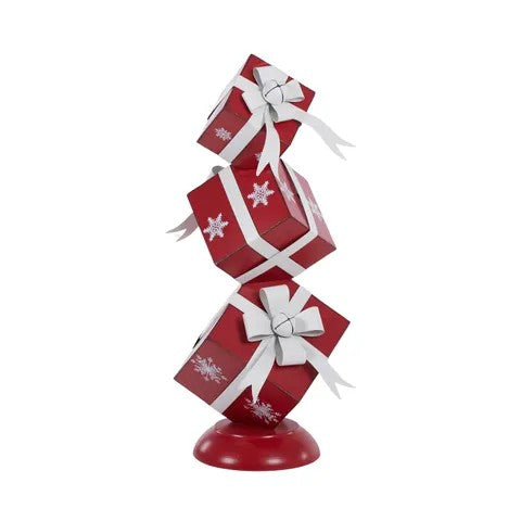 RED/WHITE METAL PRESENT STACK XX8674