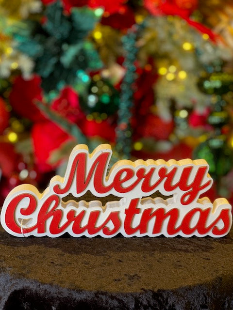 Merry Christmas Sign White/Red XX8739