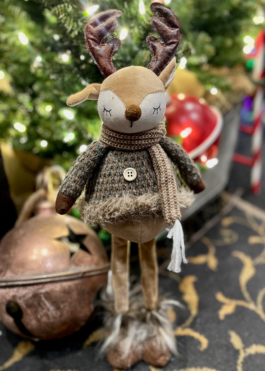 STANDING REINDEER IN BROWN/GREEN COAT XX1072