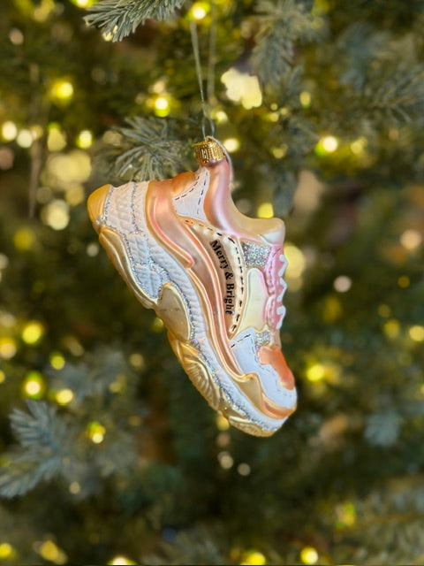 PINK SNEAKER GLASS HANGING ORNAMENT XM0495