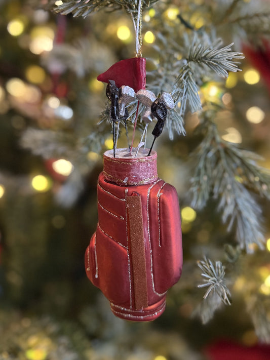 Golf Bag Ornament Glass 6x16cm  XM0518