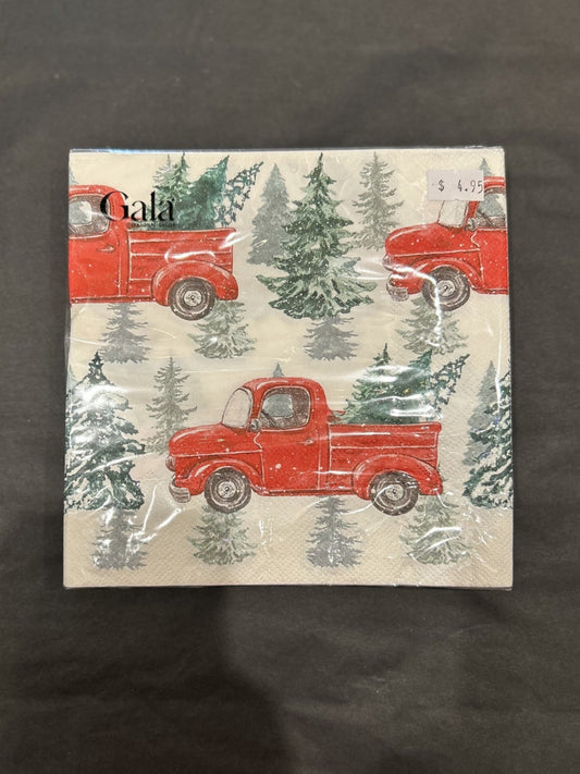 TRUCK WITH TREE 20 PACK 3 PLY NAPKINS XM0037