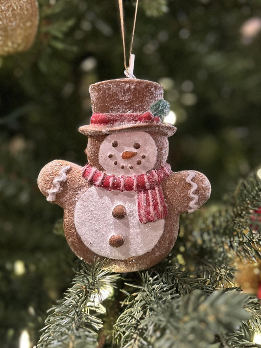 GINGERBREAD SNOWMAN HANGING ORNAMENT XM0054