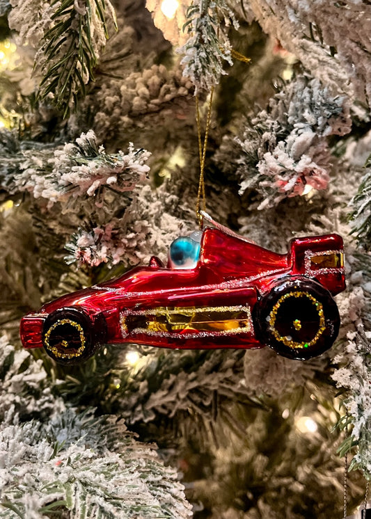 Race Car Glass Hanging Ornament XM0564
