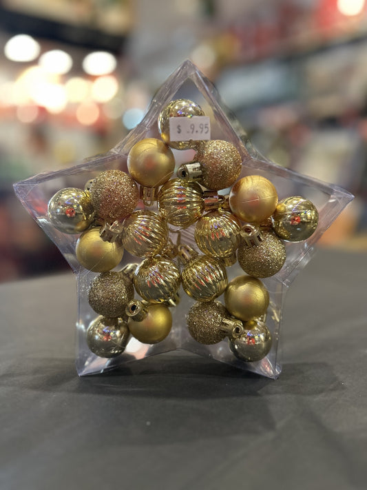 Star Box S/20 Baubles PS 3cm Gold