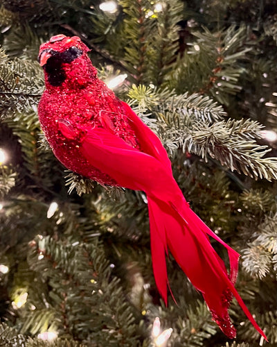 9CM RED JEWELLED CARDINAL CLIP ON XM746C