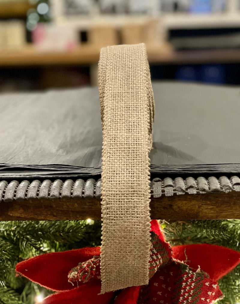 NATURAL HESSIAN JUTE RIBBON 40MM X 10M 21033NA