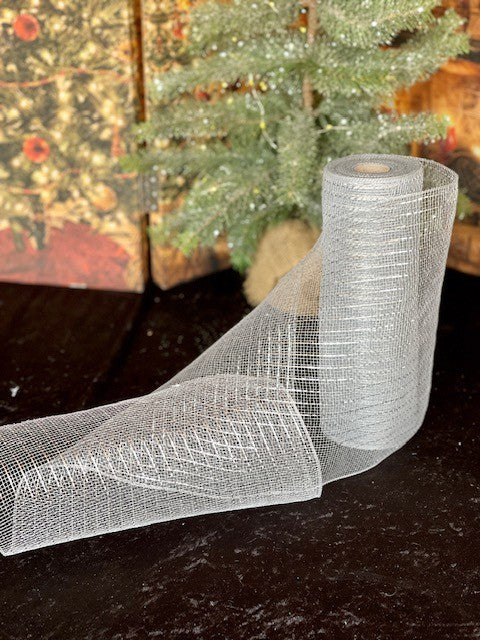 SILVER METTALIC MESH 9 METRE ROLL
