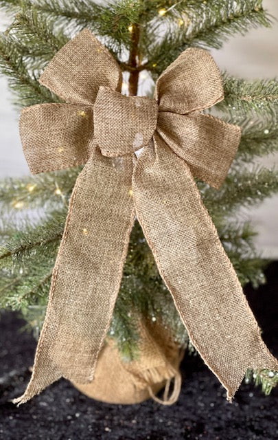 BROWN LINEN LARGE LINEN BOW 2118872BR