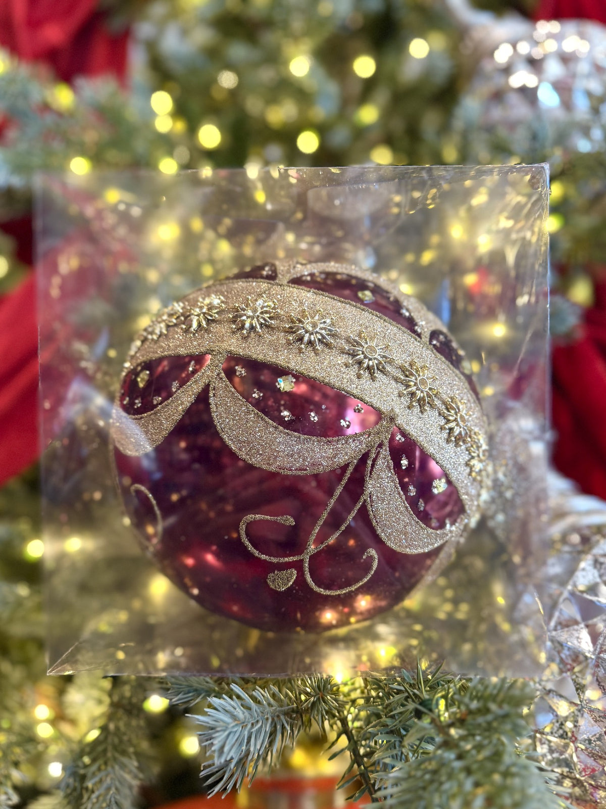 Large Decorative Hanging Bauble Burgundy 33002545BU