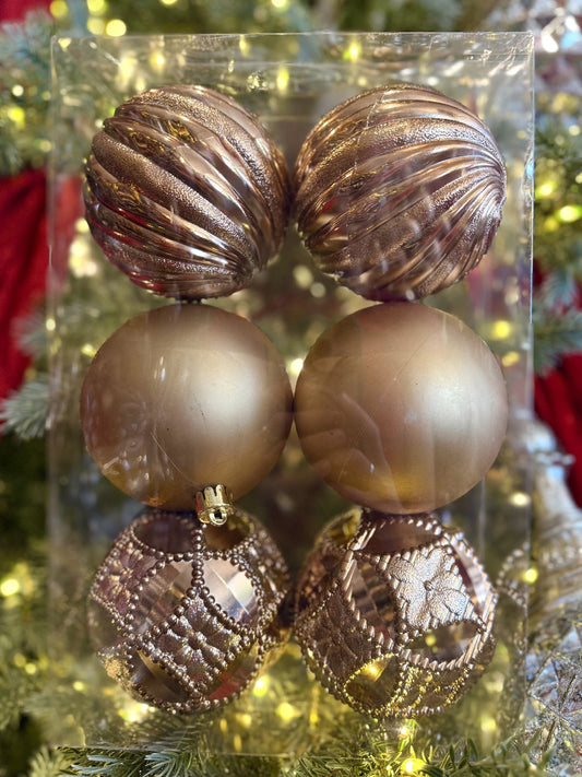 Assorted Hanging Baubles Set 6 Butterscotch 33002567BR