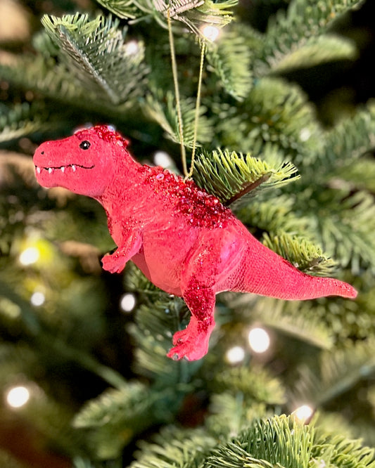 RED T-REX DINOSAUR HANGING ORNAMENT SHD7007