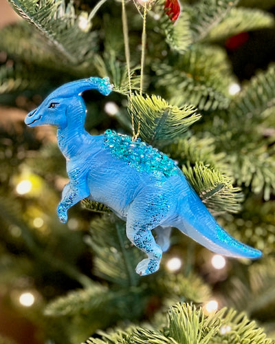 BLUE PARASAUROLOPHUS DINOSAUR HANGING ORNAMENT SHD7008