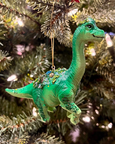 GREEN BRONTOSAURAS HANGING ORNAMENT SHD7010