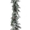 SNOWY DORCHESTER CHRISTMAS GARLAND WITH LIGHTS 9FT NATSD274