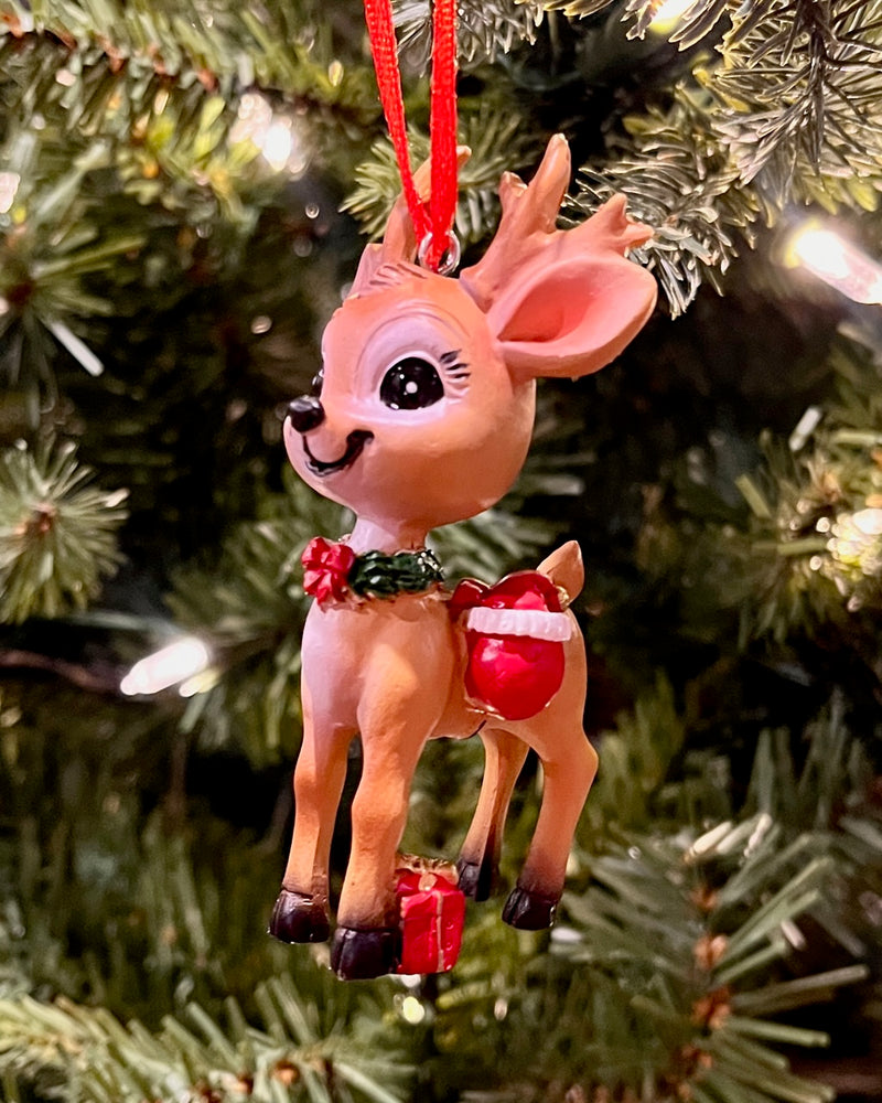 RETRO CUTE STANDING REINDEER HANGING ORNAMENT STH0500