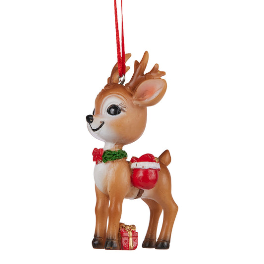 RETRO CUTE STANDING REINDEER HANGING ORNAMENT STH0500