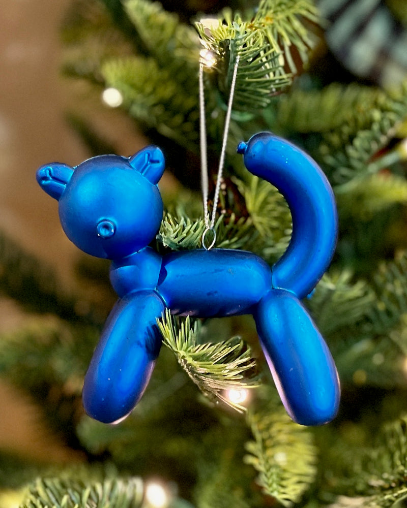 BLUE BALLOON CAT SHATTERPROOF ORNAMENT SHD9036