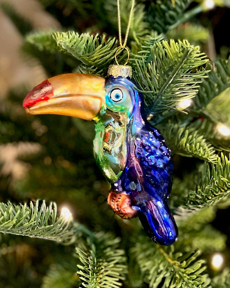 TOUCAN GLASS HANGING ORNAMENT YAN229