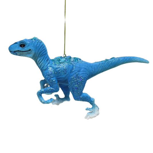 BLUE RAPTOR DINOSAUR HANGING ORNAMENT SHD1001