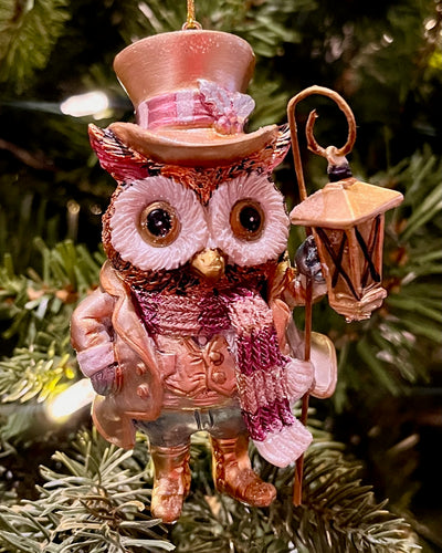 VICTORIAN WHIMSICAL OWL HANGING ORNAMENT SHD1011
