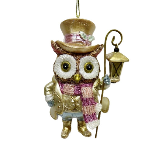 VICTORIAN WHIMSICAL OWL HANGING ORNAMENT SHD1011
