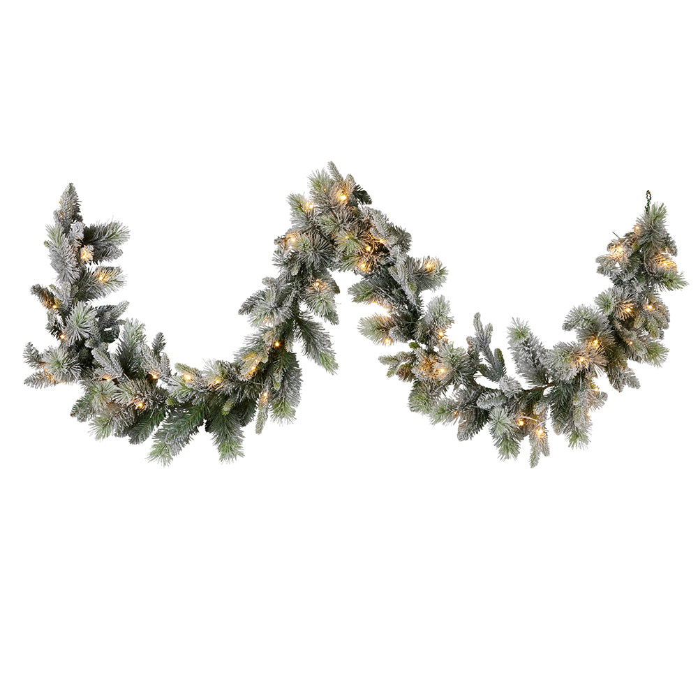 SNOWY STAMFORD SPRUCE 9FT LED DUAL COLOUR GARLAND NATSS274