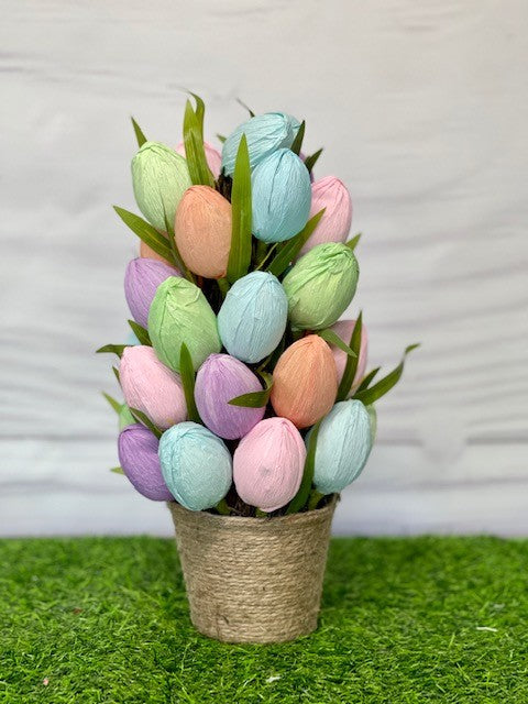 POTTED EASTER CREPE PAPER EGG TREE EA20327