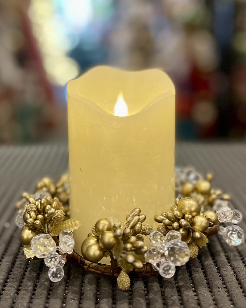 SHORT WHITE FLAMELESS LED WAX CANDLE CA32542