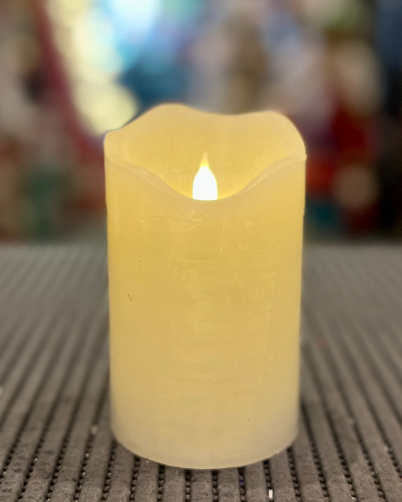 SHORT WHITE FLAMELESS LED WAX CANDLE CA32542