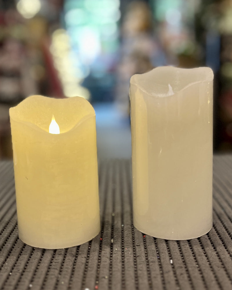 SHORT WHITE FLAMELESS LED WAX CANDLE CA32542