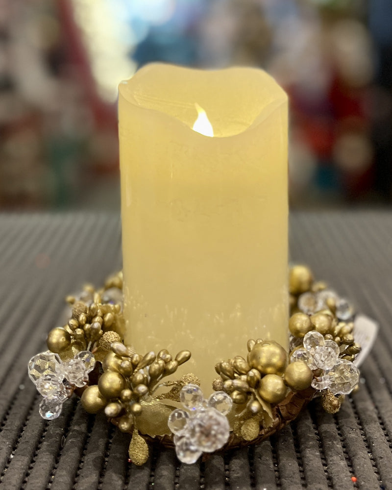 TALL WHITE FLAMELESS LED WAX CANDLE CA32559