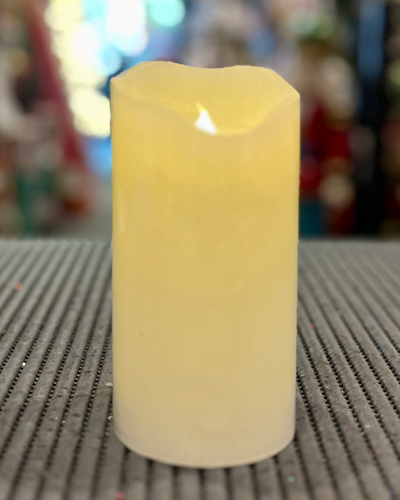 TALL WHITE FLAMELESS LED WAX CANDLE CA32559