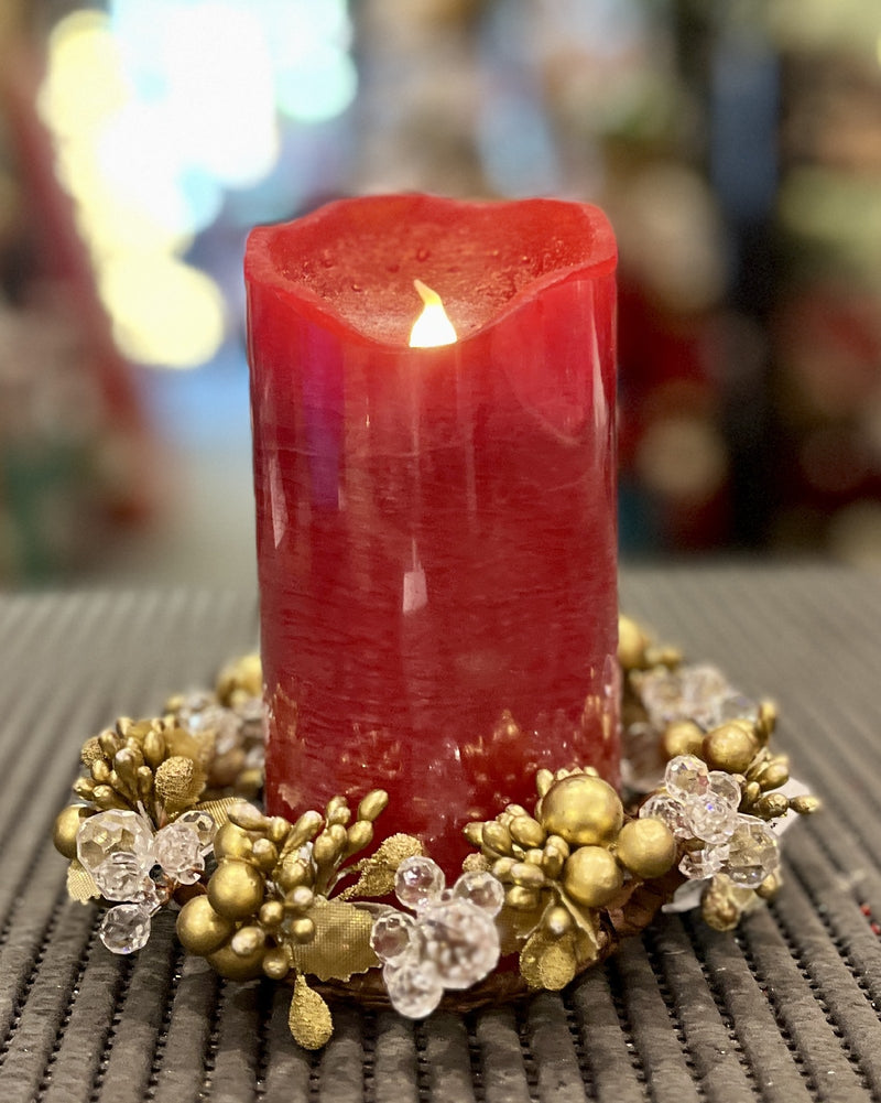 TALL RED FLAMELESS LED WAX CANDLE CA32580