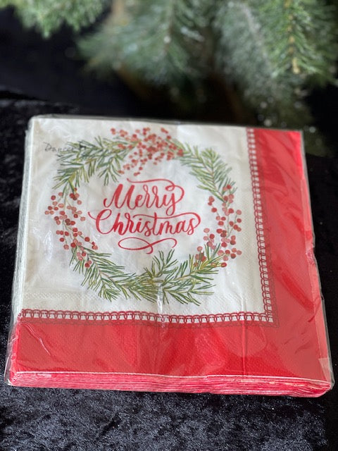 CHRISTMAS WREATH NAPKIN  33x33CM X357323