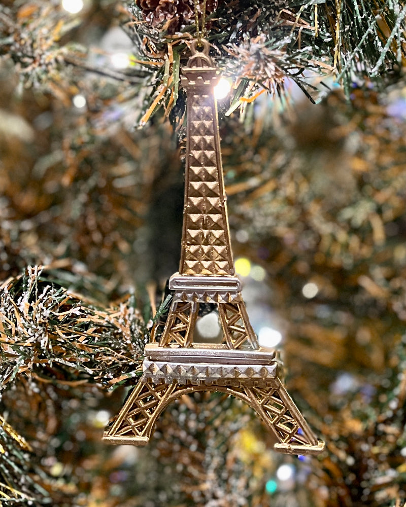 GOLD & SILVER EIFFEL TOWER ORNAMENT X375211