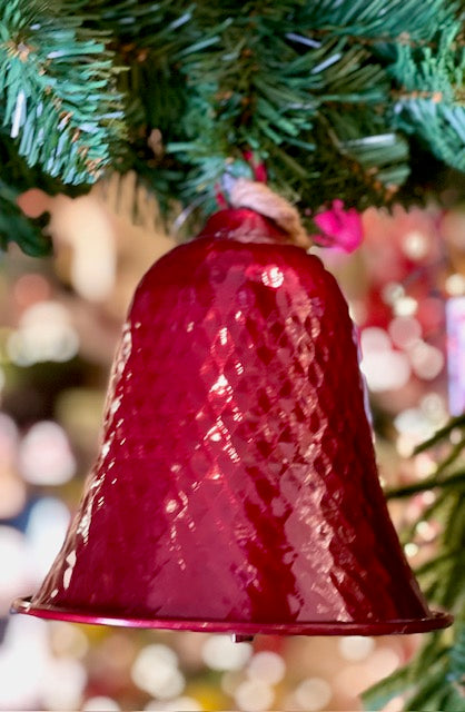 SHINY RED METAL TRADITIONAL BELL HANGING X376720