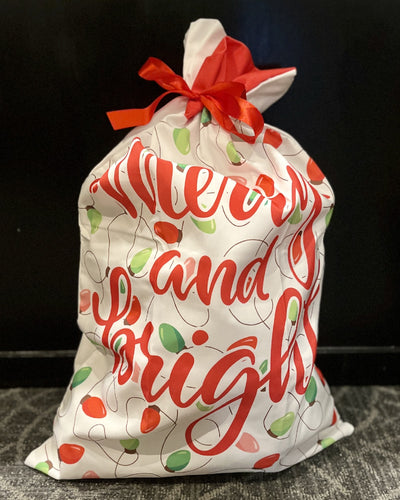 MERRY & BRIGHT SANTA SACK X377956