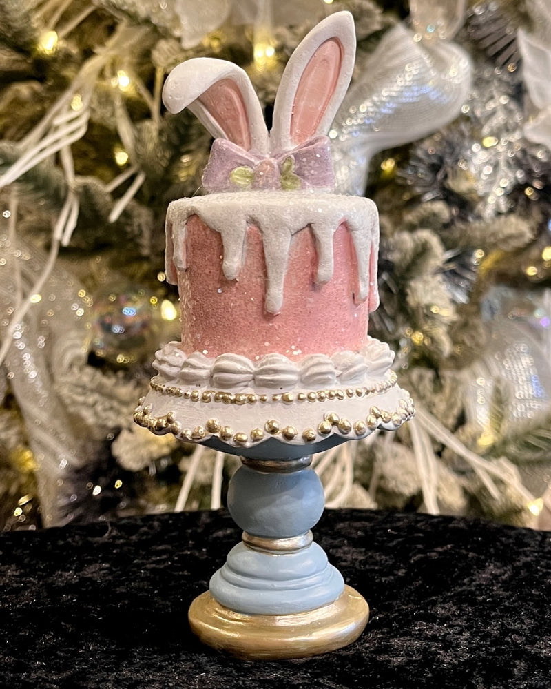 PINK BUNNY EAR CAKE ON STAND EA00524