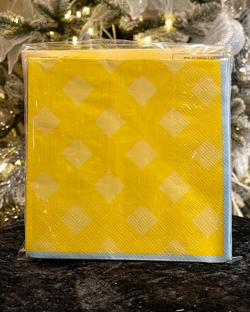 25PK 2PLY YELLOW EASTER NAPKIN 33CM EA05093