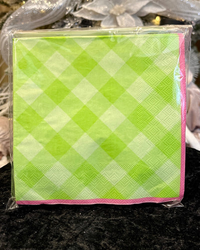 25PK 2PLY GREEN EASTER GINGHAM NAPKIN EA05109