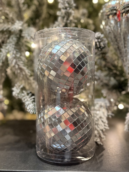 10CM GLASS MIRROR BALL 2 PACK X421185