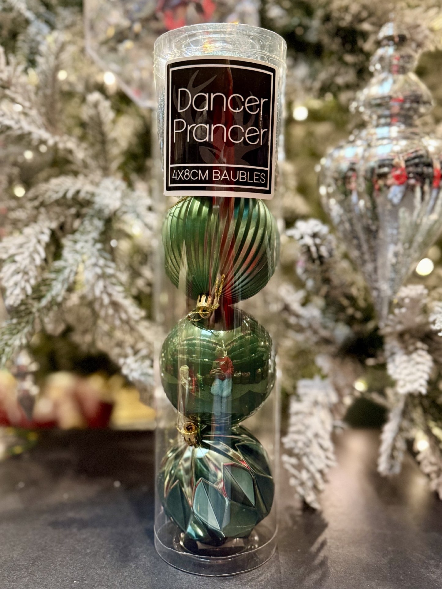 8CM SAGE BAUBLE 4 PACK X421550