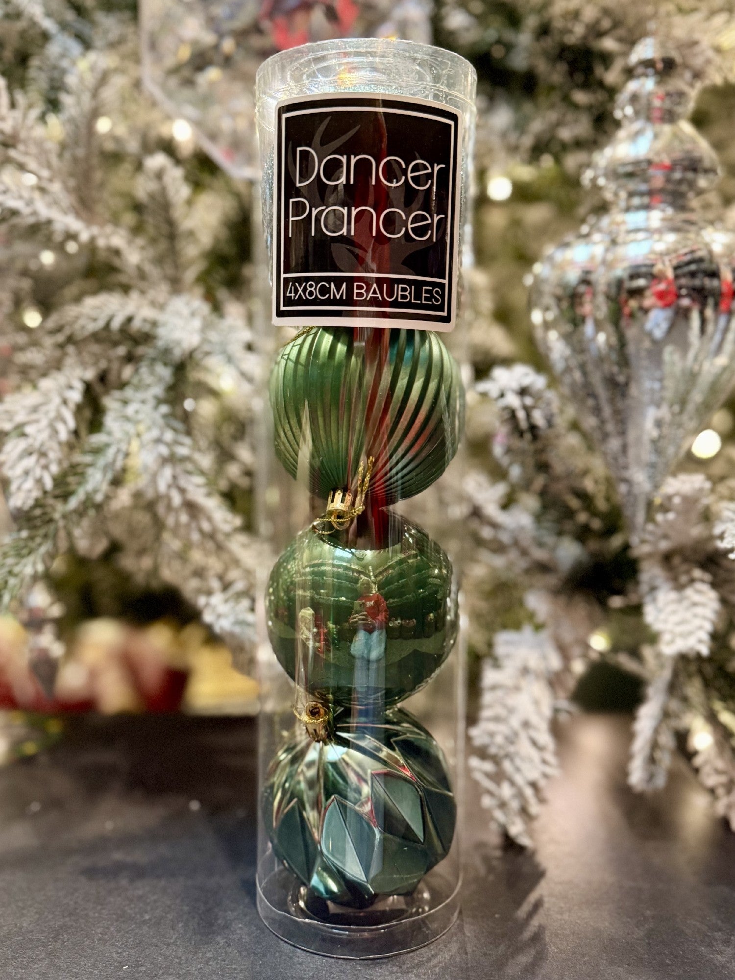 8CM SAGE BAUBLE 4 PACK X421550