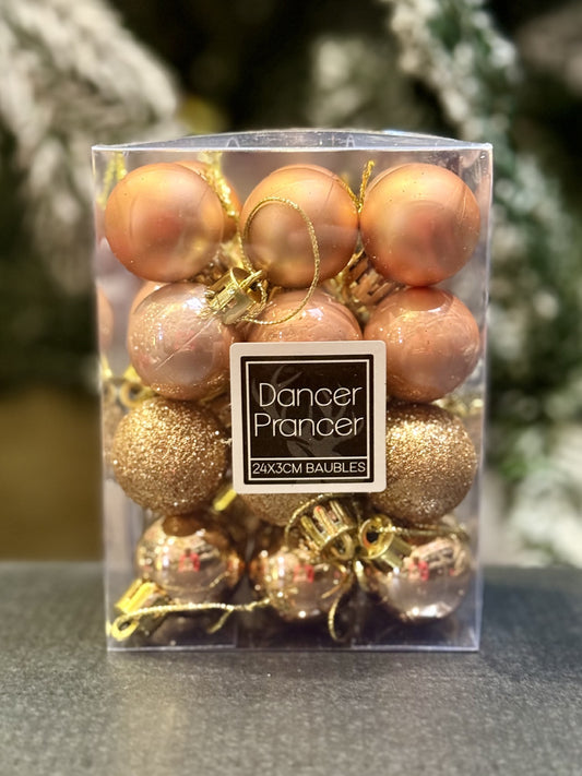 24PK 3CM ROSE GOLD BAUBLE X421659