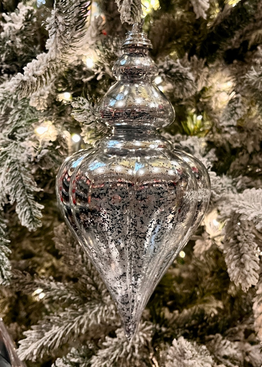 25CM MERCURY SILVER TEARDROP FINIAL X421796