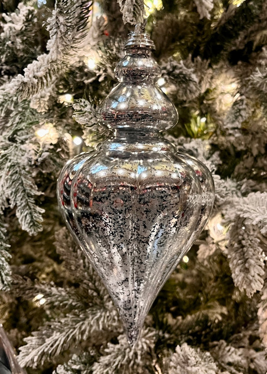 25CM MERCURY SILVER TEARDROP FINIAL X421796