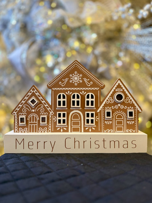 LED MERRY CHRISTMAS GINGERBREAD HOUSE X440537